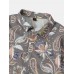 Mens Paisley Graphic Print Buttons Up Lapel Shirts