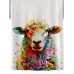 Watercolor Sheep Crew Neck Short Sleeve T-Shirt