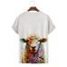 Watercolor Sheep Crew Neck Short Sleeve T-Shirt