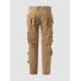 Men Solid Utility Pocket Zipper Ankle Length Casual Cargo Pants