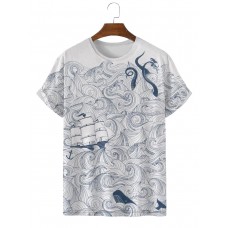 Men's Wave Sailing Short Sleeve T-Shirt